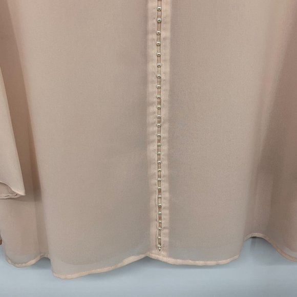 Calvin Klein Top Pink Pearl Embellished V Neck Bell Sleeve - Picture 6 of 11